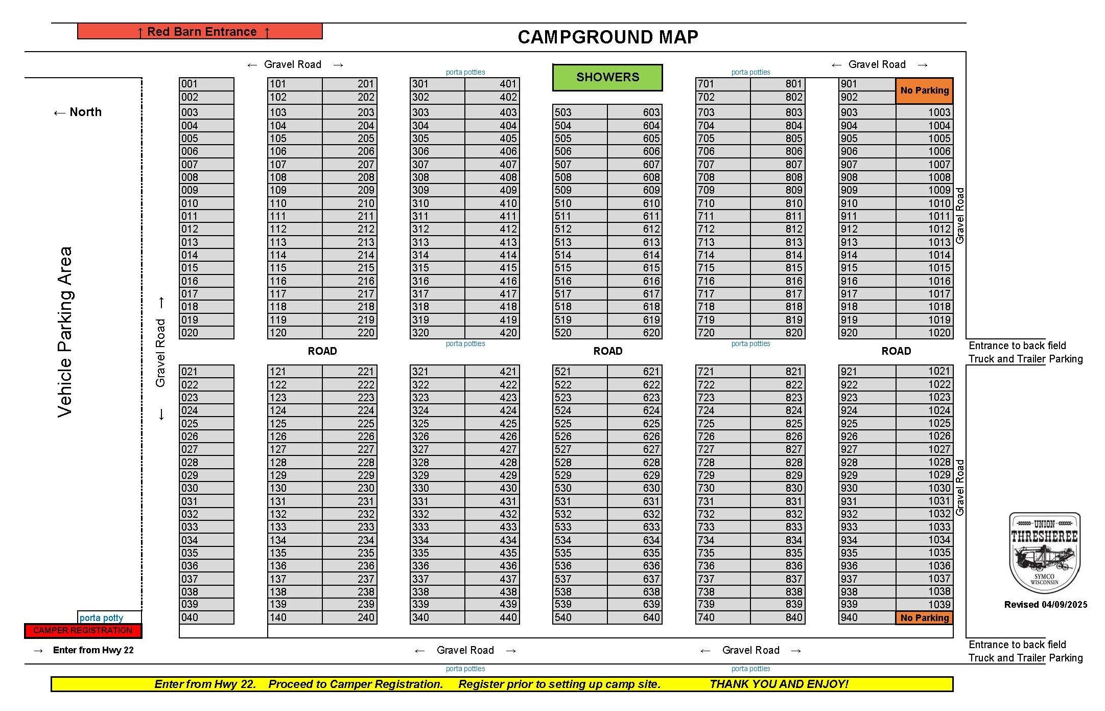 Campground map layout